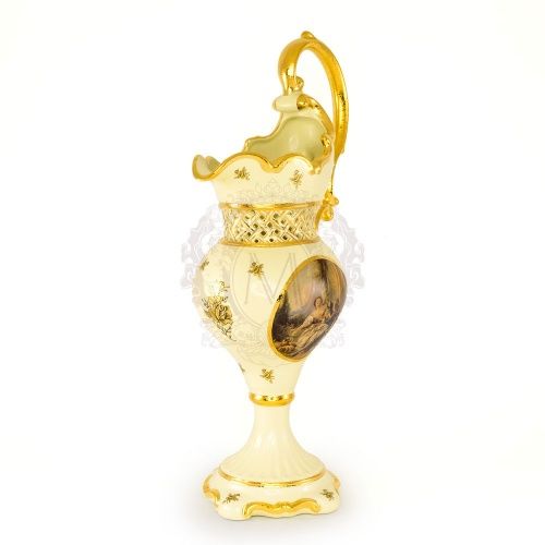 BAROQUE Кувшин  Н58 см, керамика, цвет кремовый, декор золото фото 2