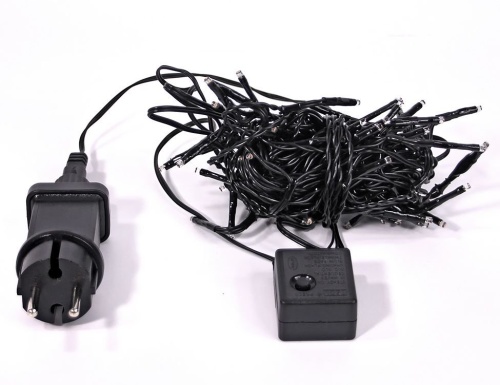 Светодиодная гирлянда "Нить объемная", 180 LED ламп, черный PVC провод, контроллер, ДИММЕР, (управляется с телефона), уличная, Kaemingk фото 3