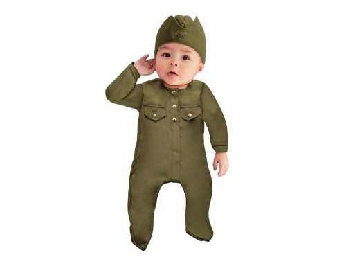 Детская военная форма "Солдат малышок", на рост 75 см, 6-9 месяцев, Бока