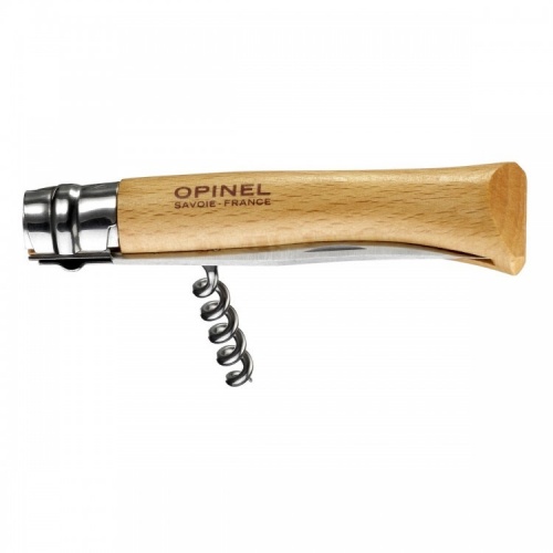 Нож Opinel №10, рукоять из бука, со штопором фото 4