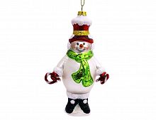 Ёлочная игрушка "Снеговик с новогодними конфетами", 10.3х5.3х16.7 см, Forest Market