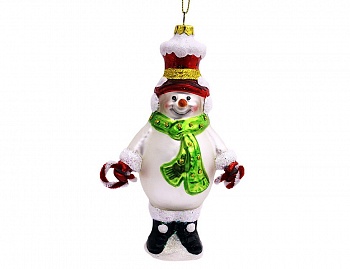 Ёлочная игрушка "Снеговик с новогодними конфетами", 10.3х5.3х16.7 см, Forest Market