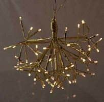 Снежинка золото 25cm с LED теплое свечение