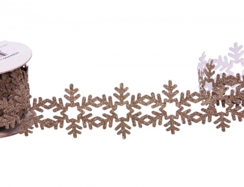 Лента для декорирования "Зимнее кружево - снежинки", 4х300 см, Edelman фото 2