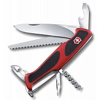 Нож Victorinox RangerGrip 55, 130 мм, 12 функций, красный с чёрным, блистер