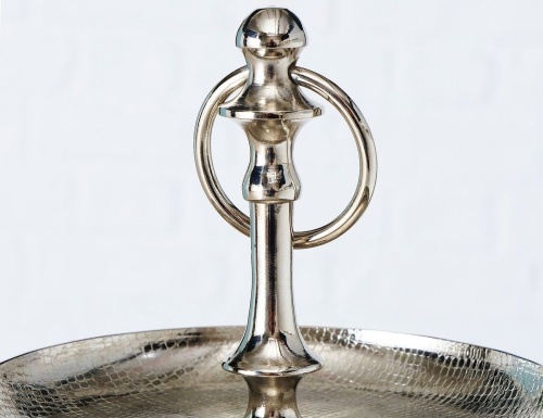 Этажерка для сервировки ПАССИО, алюминий, трехъярусная, серебряная, 50 см, Boltze фото 2