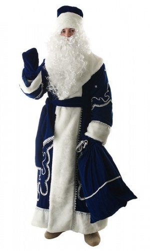 Костюм "Деда мороза", синий бархатный с орнаментом, разные модели, Ланта-Бизнес