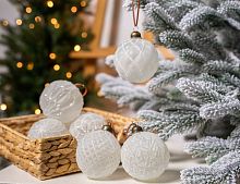 Набор стеклянных шаров СУАБЛАНШ, белый, 8 см, 12 шт., Winter Deco