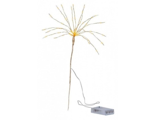 Декоративный светильник  FIREWORK (ФЕЙЕРВЕРК), 60 тёплых белых микро LED-огней, 25 см, серебряная проволока, таймер, батарейки, STAR trading фото 3
