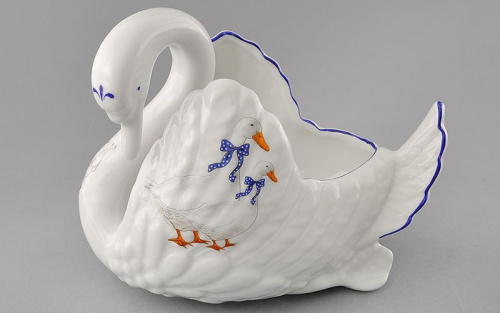 Лебедь-конфетница Leander "Арт20118426-0807" голубой и белый