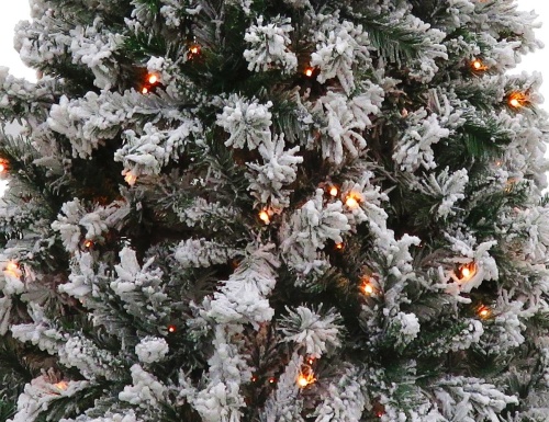 Искусственная елка с лампочками Атлантида заснеженная 215 см, 264 теплых белых лампы, ПВХ, Black Box в интернет-магазине VsemPodarok.com фото 5