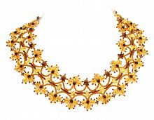 Элегантное кружевное ожерелье из янтаря с бисером, 11043