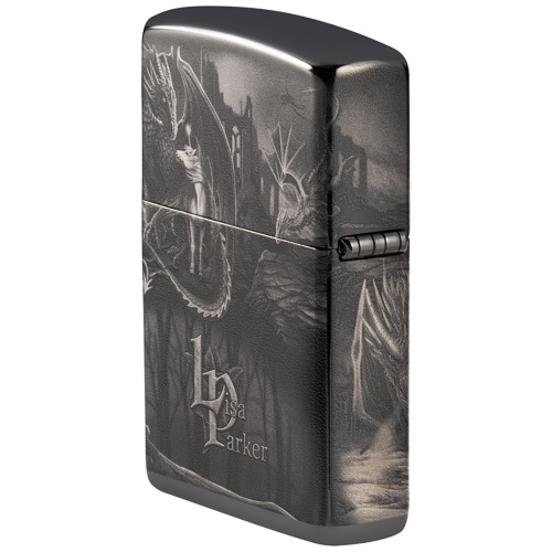 Зажигалка Zippo Lisa Parker с покрытием High Polish Black, чёрная, глянцевая, 38x13x57 мм фото 6