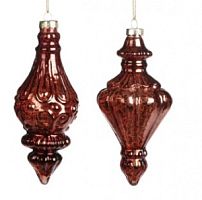 Стеклянная игрушка, коричевая, 15 см
