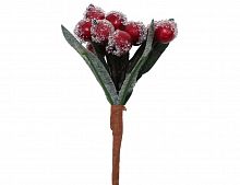 Декоративная ветка "Ягодки в сахаре" красные, 21 см, Hogewoning