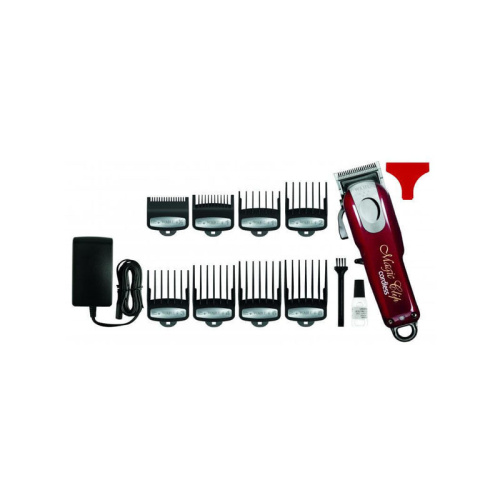 Машинка для стрижки Wahl Magic Clip Cordless 5V, аккум/сетевая, 8 насадок, бордовая фото 4