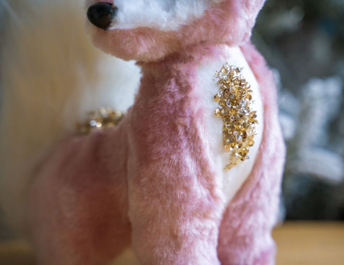 Новогодняя игрушка РОЗОВАЯ ЛИСИЧКА, полиэстер, 27 см, Kaemingk (Decoris) фото 3