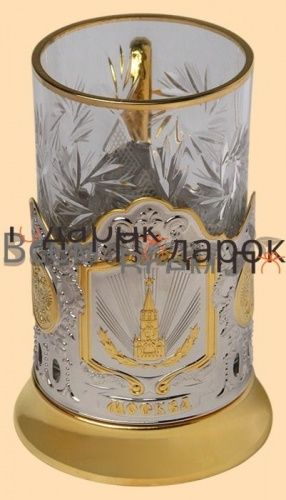 Подстаканник Кремль (никель-золото, в наборе, штампованный) фото 2