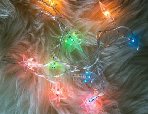 Электрогирлянда "Звездочка" 100 цветных микроламп с насадками, 5+1,5 м, прозрачный провод, контроллер, SNOWMEN фото 2