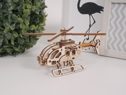 Конструктор 3D деревянный Lemmo Вертолет Стриж фото 4