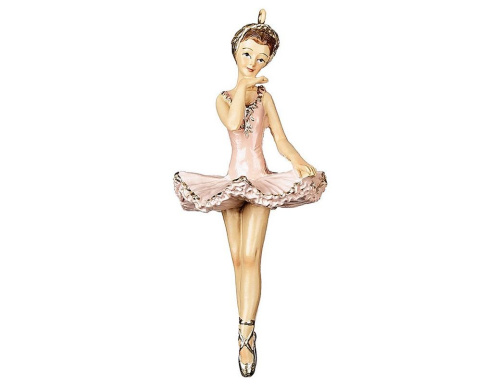 Елочная игрушка  БАЛЕРИНА РОЗЗИ с поднятой рукой, полистоун, 11 см, подвеска, Goodwill
