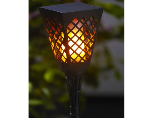 Садовый светильник - фонарь DANCE  FLAME, 51 жёлтый LED-огонь с эффектом живого пламени, солнечная батарея, 79х11.5 см, STAR trading фото 2