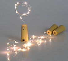 Электрогирлянда для бутылки "Роса", 8 тёплых белых микро LED-огней, 75 см, серебряный провод, батарейки, Kaemingk