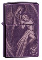 Зажигалка Zippo Classic с покрытием Abyss, латунь/сталь, сиреневая, глянцевая, 36x12x56 мм