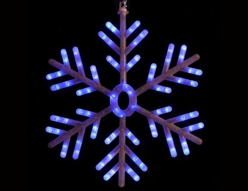 Светодиодная "Снежинка", 162 бело-синих LED огнями, 60x60 cм, 230V, эффект стекания, контроллер, SNOWHOUSE