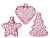 Набор коллекционных ёлочных игрушек  МИРАНО (с декором по центру), стекло, розовый, 8 см (3 шт.), Boltze