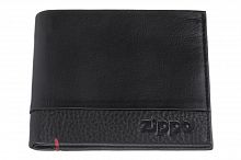 Портмоне Zippo с защитой от сканирования RFID, цвет чёрный, натуральная кожа, 10,5×1,5×9 см