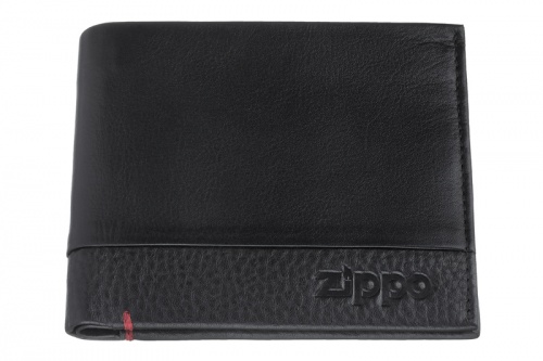 Портмоне Zippo с защитой от сканирования RFID, цвет чёрный, натуральная кожа, 10,5×1,5×9 см