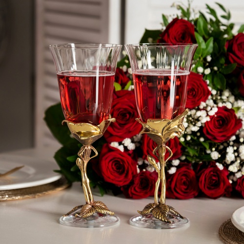 Набор из двух бокалов для вина Роза в подарочной коробке