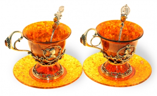 Чашка чайная "Пётр I" из янтаря, 9302/L фото 4