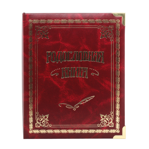 Подарочная книга - "Эстетика Подарков" - Родословная книга "Классическая вишневая", размеры: 24,5×31,5×5 см, материалы: бумага, картон, искусственная кожа, цвет: красный