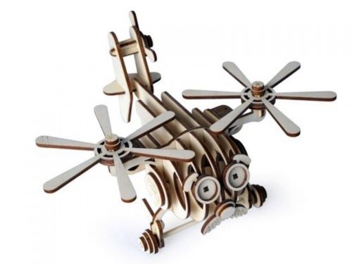 Конструктор 3D деревянный подвижный Lemmo Вертолет Палыч фото 2