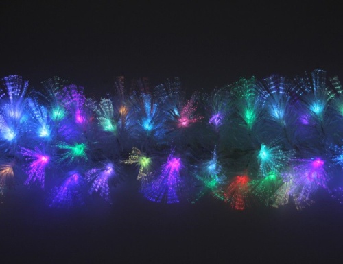 Оптиковолоконная гирлянда СЕВЕРНОЕ СИЯНИЕ, белая, разноцветные светодиоды, мерцающая, 200 см, Edelman, Luca