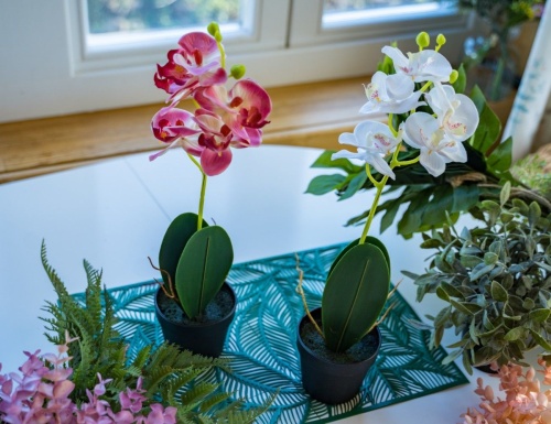 Искусственное растение в горшке "Орхидея", полиэстер, 40 см, Kaemingk