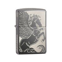 Зажигалка ZIPPO Classic с покрытием Black Ice®, латунь/сталь, серебристая, глянцевая, 36x12x56 мм, 28802