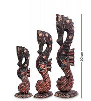 10-016 Фигурка "Морской конек" набор из трех 50,40,30 см (батик, о.Ява)