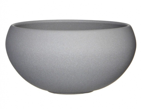 Керамическое кашпо чаша "Мона", светло-серое, 11х20 см, Edelman
