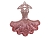 Ёлочное украшение ПЛАТЬЕ В ЦВЕТОЧЕК, акрил, розовое с золотым, 14 см, Forest Market