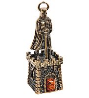 AM-2700 Колокольчик «Крепость Рыцарь с мечом» (латунь, янтарь)