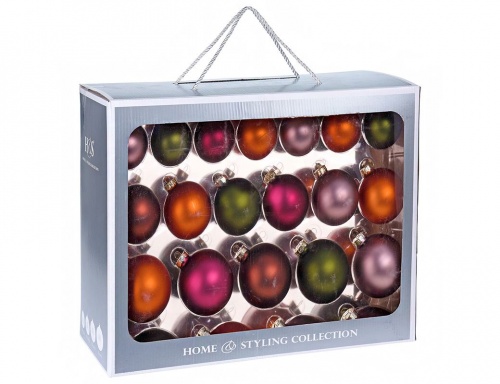 Набор стеклянных ёлочных шаров "Праздничный аккорд - осенние чары", 44 шара разных диаметров, Koopman International
