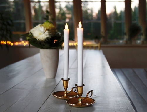 Светодиодные свечи "Романтичный уют", тёплые белые LED-огни, 24х2 см (2 шт.), STAR trading