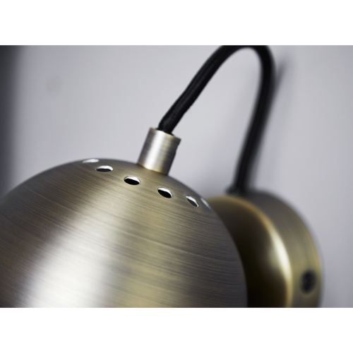 Лампа настенная ball, D12 см, античная латунь, матовая фото 4