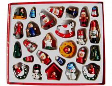 Набор деревянных ёлочных игрушек "Новогодние бирюльки", 2-4 см, (26 шт.), Breitner