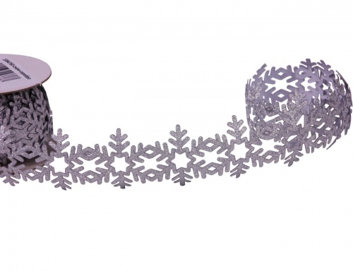 Лента для декорирования "Зимнее кружево - снежинки", 4х300 см, Edelman фото 4