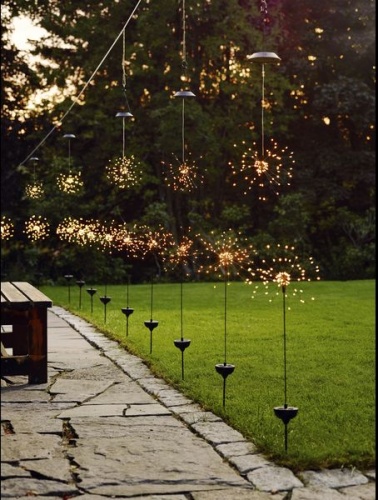 Садовый светильник подвесной SOLAR FIREWORK ("Фейерверк"), 60 тёплых белых микро LED-огней, солнечная батарея, STAR trading фото 5
