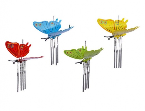 Садовый штекер музыка ветра "Звенящая бабочка", пластик, металл, 14x10x17 см, высота 60 см, разные цвета, Kaemingk фото 3